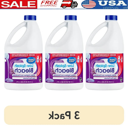 Eau de Javel Anti-Éclaboussures à la Lavande – 2,3 L | Nettoyant Multi-Surfaces & Blanchissant Puissant | Désinfectant & Détachant pour le Linge – Formule Concentrée, Facile à Verser