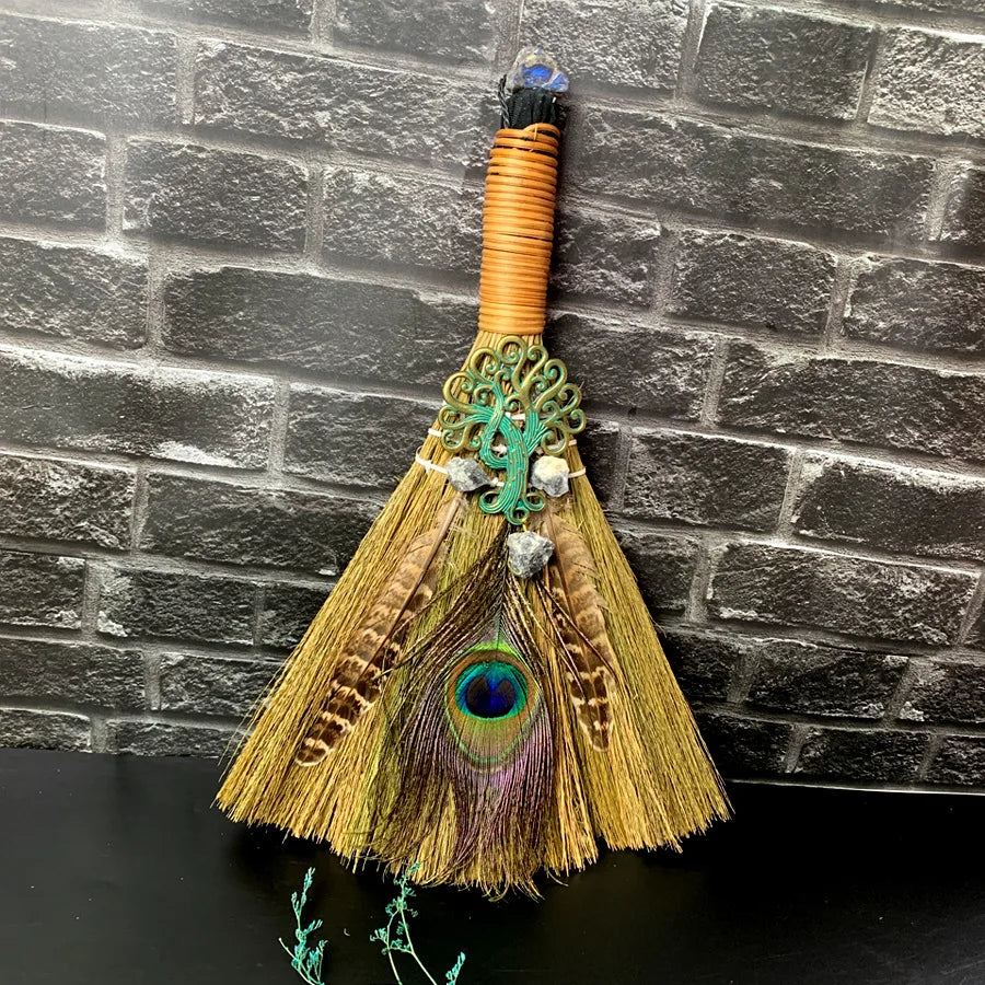 Mystical Witch Broom – Spiritual Cleansing &amp; Altar Decoration