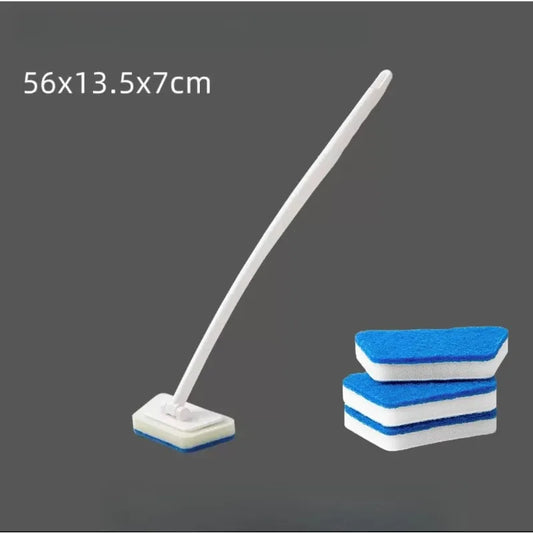 Cleaning Brushes  Bathroom Accessories Wall Cleaning Sponge Hanging Long Handle Removable Floor Bathtub Home Household