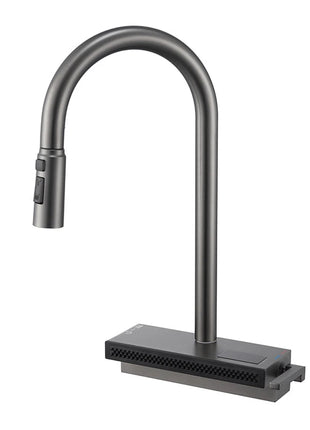 Waterfall Kitchen Faucet Temperature Display For Hot and Cold Water Pull Out Deck Mounted Sink Tap
