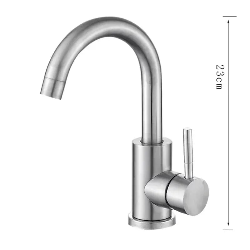 304 stainless steel bathroom basin faucet hot and cold wash mixer faucet 360 rotating sink faucet bathroom single handle faucet