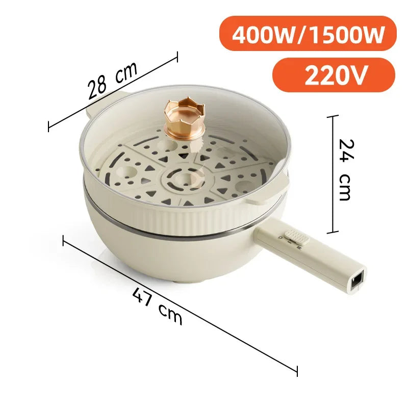 110V 220V Electric Frying Pan Household Mini Stir-frying Pot Electric Cooker Electric Cooking Pot Portable Hotpot
