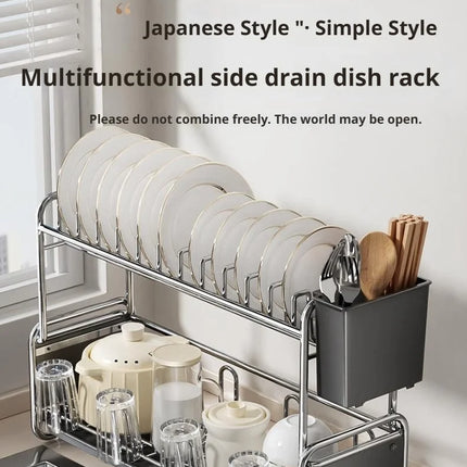 Égouttoir à vaisselle, porte-baguettes, panier d'égouttage pour bols et assiettes, porte-tasses étroit, égouttoir à vaisselle sur évier, étagère d'égouttage