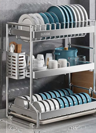 Dish Drainer Kitchen Storage Organization Stainless Steels Drainer Kitchen Dishes Kitchenware Tableware Drainer Board Rack