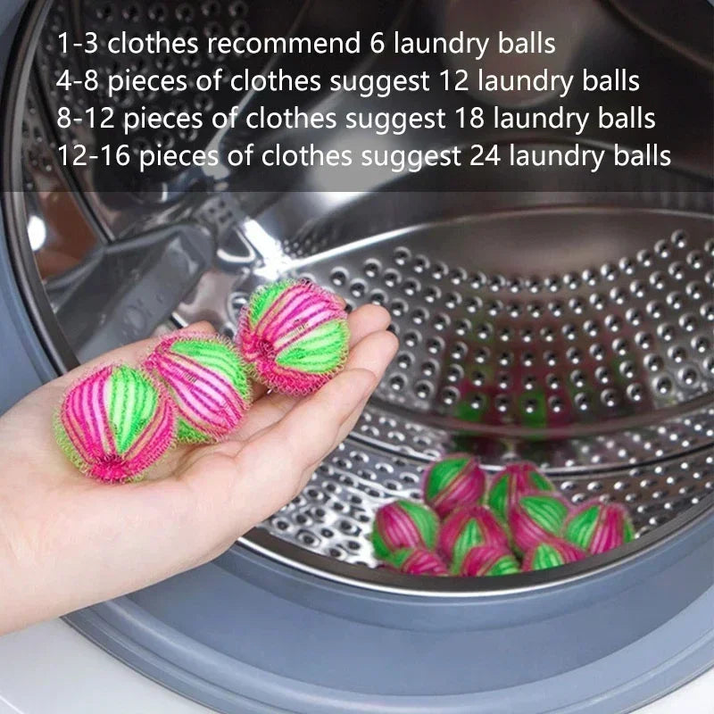 12/6 Piece Set Laundry Washing Machine Hair Filter Floating Lint Remover Catcher Reusable Laundry Ball Dirt Collection Products - E-menage