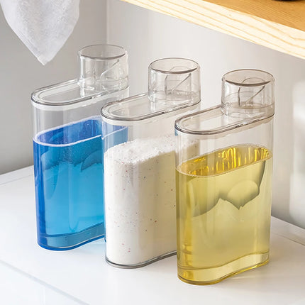 Bouteille distributrice de lessive transparente avec réservoir fermé