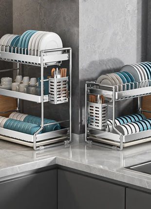 Dish Drainer Kitchen Storage Organization Stainless Steels Drainer Kitchen Dishes Kitchenware Tableware Drainer Board Rack