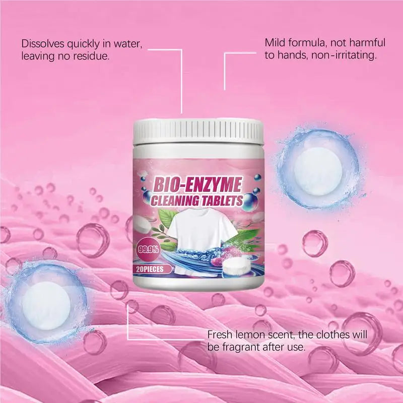 Feuilles de Lessive Enzymatiques Douces – 20 Pièces | Format Portable, Action Rapide, Sans Produit Chimique, Détachant Puissant & Protection des Couleurs – Idéales pour Voyage, Coton, Lin et Soie