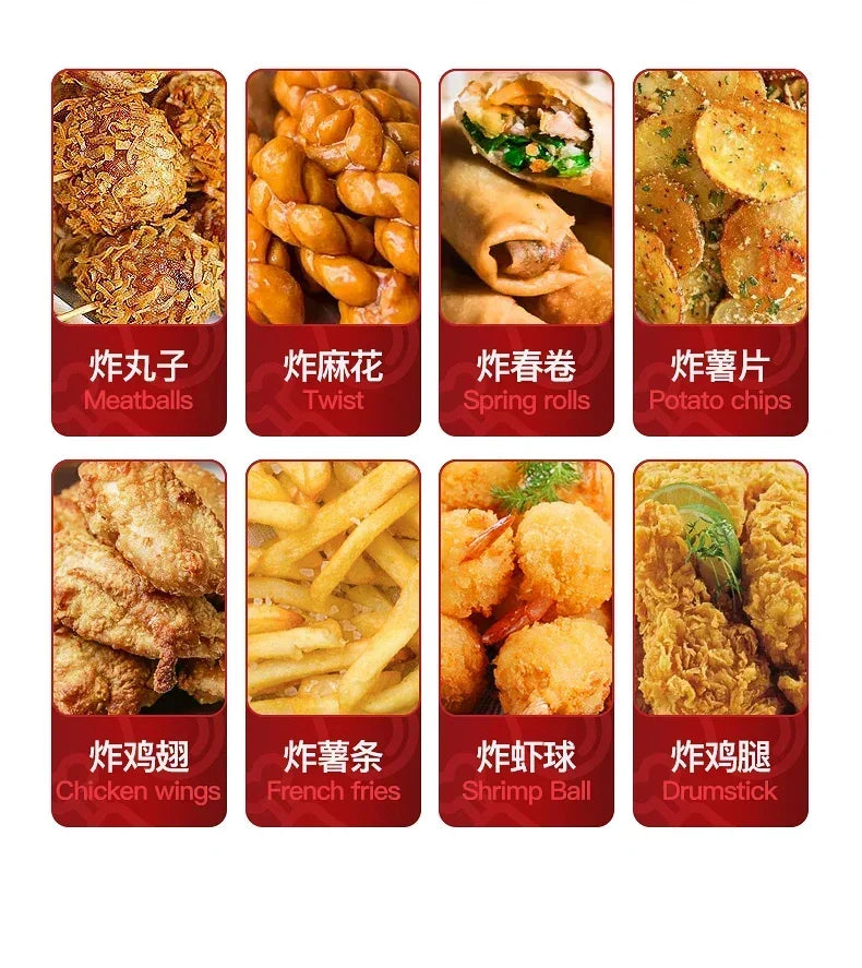 220V Professional Fryer Electric Cookware for Kitchen Deep French Fries Commercial Fryers Frying Oil Cooker Timer Arfrai AE