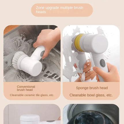 Brosse de nettoyage électrique multifonction pour cuisine et salle de bain