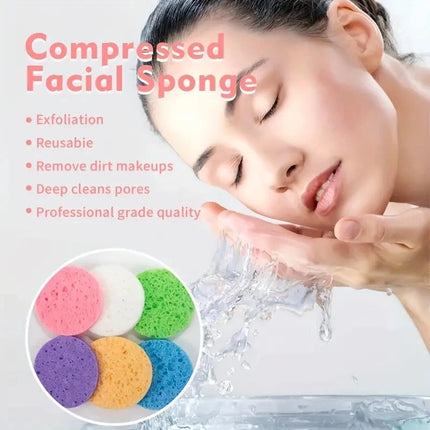 Éponges rondes blanches pour le nettoyage en profondeur et l'exfoliation du visage - E-menage