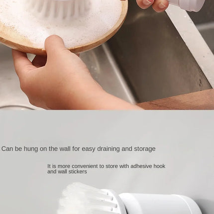 Brosse de nettoyage électrique multifonction pour cuisine et salle de bain