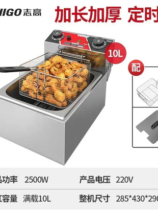 220V Fryer Electric Cookware for Kitchen Deep French Fries Commercial Fryers Frying Oil Cooker Timer Arfrai 10L Ar AF