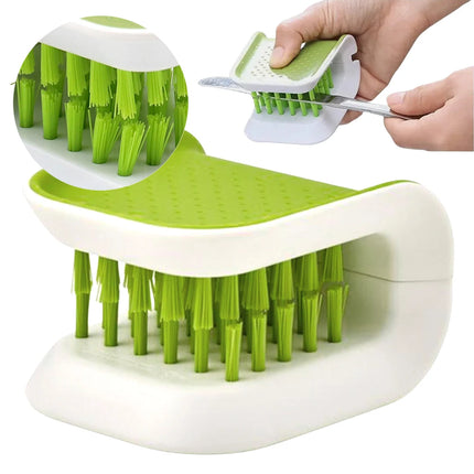 Brosse de nettoyage double face pliable en U
