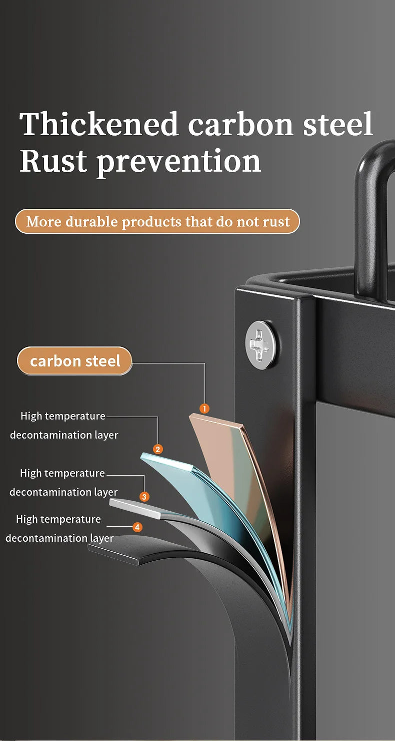 2-Tier Dishes Dryer Rack Metal Black Dish Drainer Large Kitchen Organizers and Storage Rack with Drainboard and Cutlery Holder