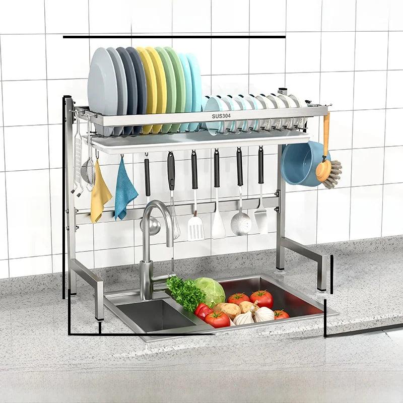 Stainl Steel 304 Kitchen Sink Di Drainer Ra Multi-Function Storage Plate Holder for Diwaing Pool above Countertop