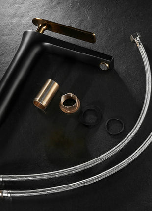 All Copper Black Gold Basin Faucet Sink Faucet Hot and Cold Faucet White Heightened Bathroom Faucet  Bathroom Faucet