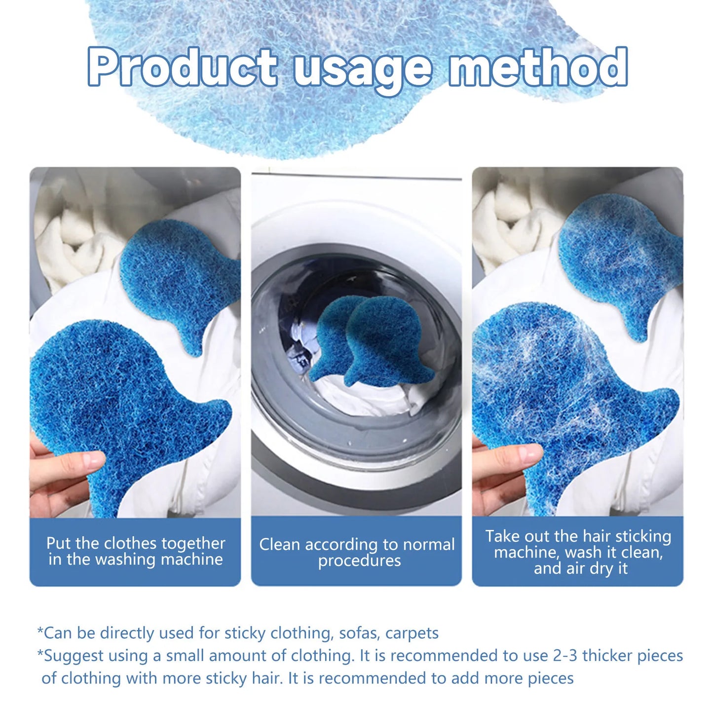 1/2/3/4pcs Pet Hair Remover for Laundry Reusable Hair and Lint Catcher machine-wash Essential for Home School or Apartment