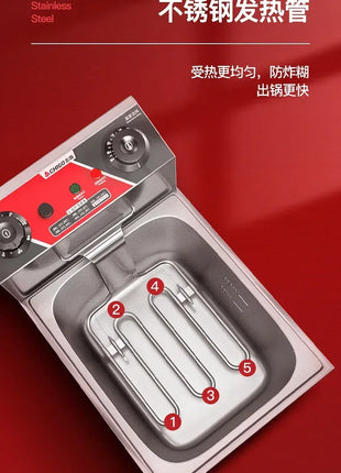 220V Fryer Electric Cookware for Kitchen Deep French Fries Commercial Fryers Frying Oil Cooker Timer Arfrai 10L Ar AF