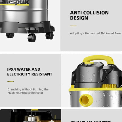 High-Power Vacuum Cleaner for Car Home Commercial Use Wet And Dry Large Suction Dust Collector Machine Shop Vacuum Bucket