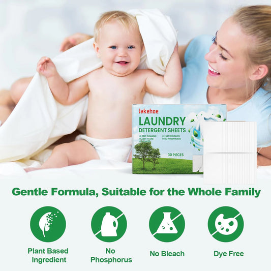 Lessive en feuilles pour peaux sensibles - Capsules nettoyantes compactes et écologiques - E-menage