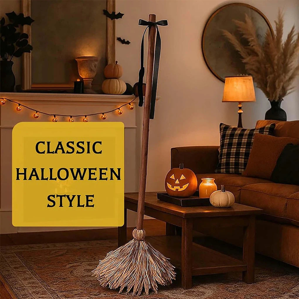 Halloween Floating Witch's Broom Terror Atmosphere Haunted Dancing Broom Festive Decorations Broom With Ghost Sounds Home Decor