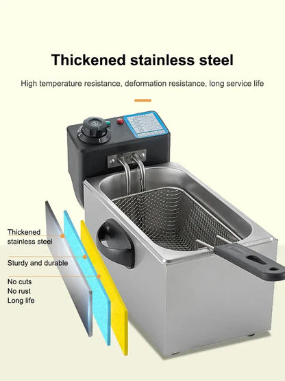 4L Electric Deep Fryers Oil Oven Adjustable Thermostat Fried Chicken Grill French Fries Frying Machine Heating Cooker 2000W