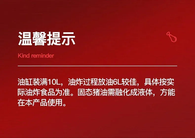 220V Fryer Electric Cookware for Kitchen Deep French Fries Commercial Fryers Frying Oil Cooker Timer Arfrai 10L Ar AF