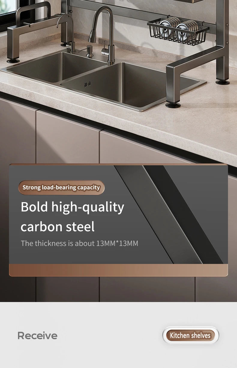 Kitchen Sink Dishwashing Double Layers Tablewares Storage Shelf Multi-functional Dish Drainer Countertop Organizer Accessories