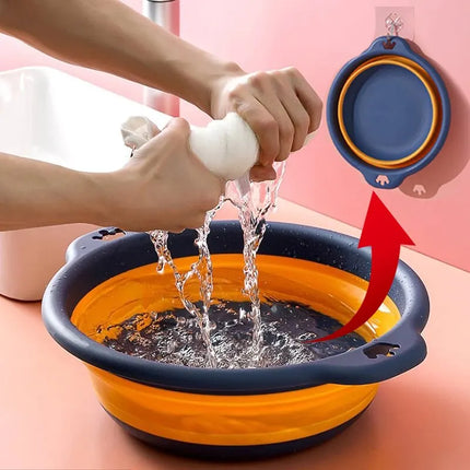 Portable Foldable Laundry Basin Plastic Travel Folding Wash Basin Safe Durable Foldable Wash Basin Bathroom Household Supplies - E-menage