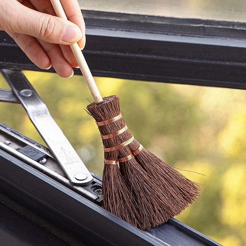 Desktop Broom Creative Simple Household Mini Multi-purpose Cleaning Small Broom Window Crevices Brush Vintage Palm Bristle Brush