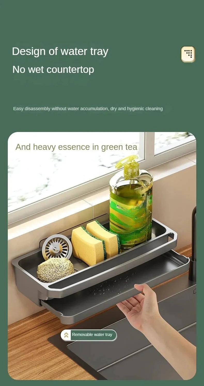 Drain Rack Kitchen Sink Organizer Self-draining Shelf Sponge Holder Dishcloth Soap Drainer Kitchen Gadgets Kitchen Accessories