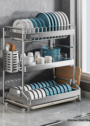 Dish Drainer Kitchen Storage Organization Stainless Steels Drainer Kitchen Dishes Kitchenware Tableware Drainer Board Rack