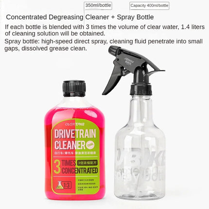 Nettoyant Chaîne de Vélo Puissant – Dégraissant Professionnel Concentré 100/350 ml | Spray Nettoyant Transmission, Cassette, Plateau & Dérailleur | Anti-Rouille, Anti-Usure