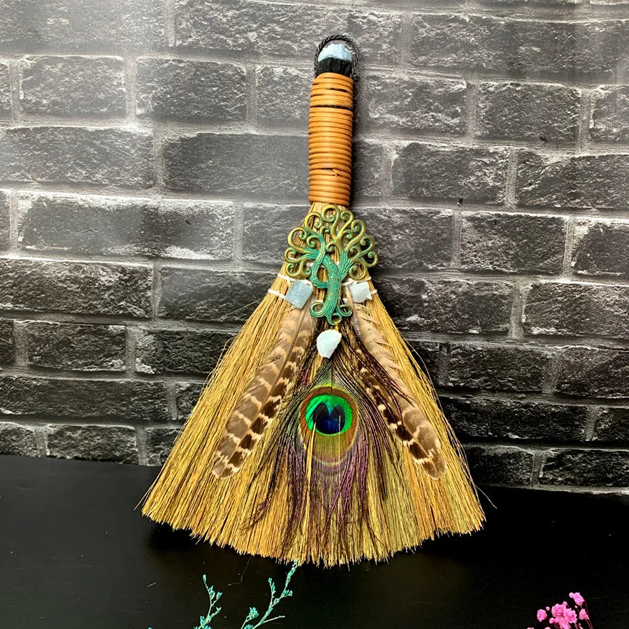 Mystical Witch Broom – Spiritual Cleansing &amp; Altar Decoration