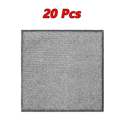 Lot de 10/20 torchons de nettoyage en fil d'argent, microfibre épaisse, éponge intégrée