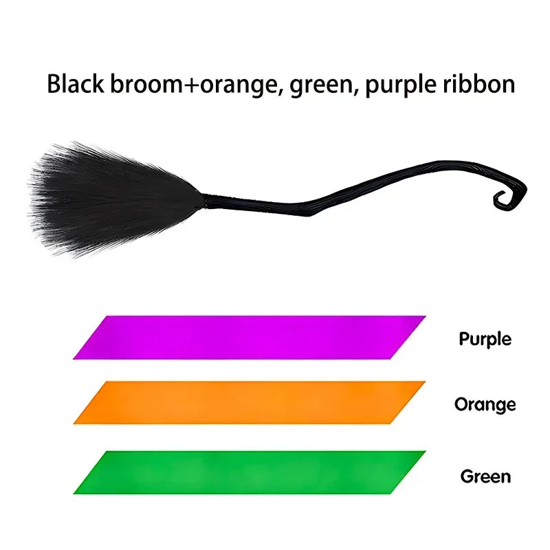 Halloween Witch Broom, Wizard Witch Flying Broomstick , Witch Halloween Broom Props, For Cosplay Costume Party Decorations   5.0