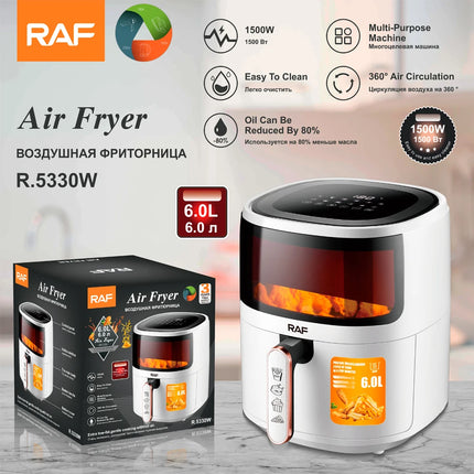 Multifunctional 6L Air Fryer Oven Fryer Oil Free Electric Deep Digital Air Fryers With Visible Window