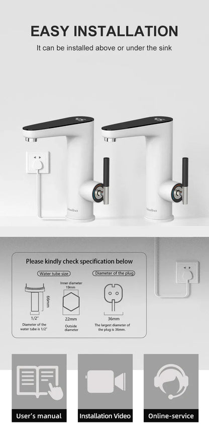 Briwellna Electric Water Heater 220V Kitchen Faucet Tankless Geysers Faucet Heater Heating Tap Instantaneous Heaters Robinet