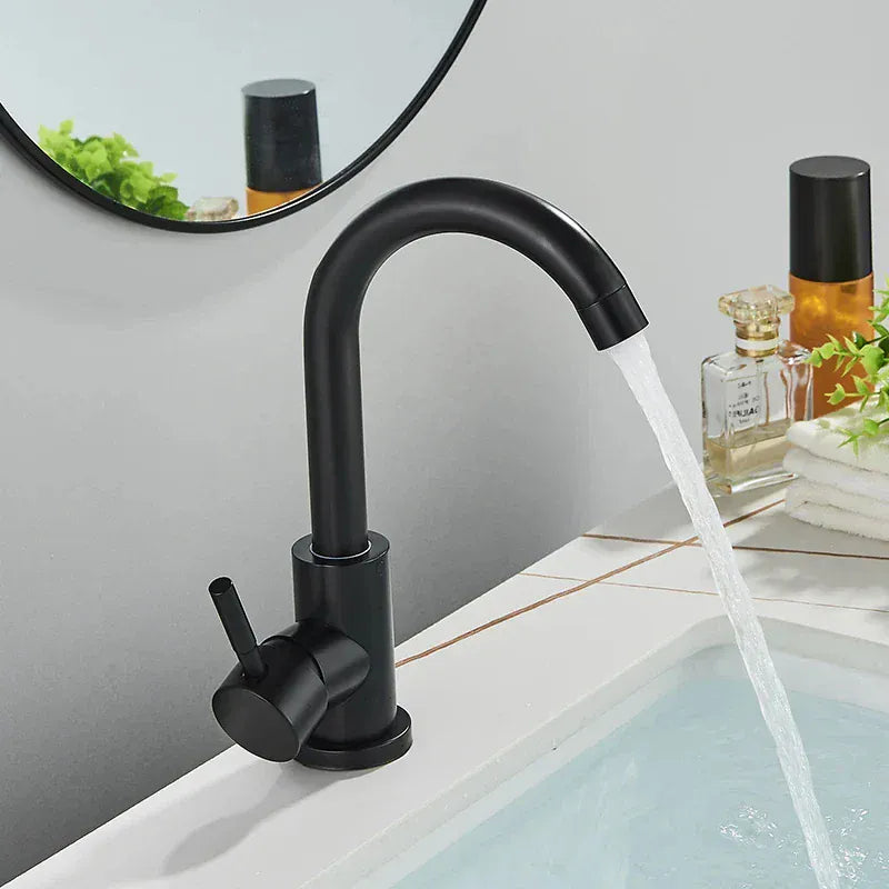 304 stainless steel bathroom basin faucet hot and cold wash mixer faucet 360 rotating sink faucet bathroom single handle faucet