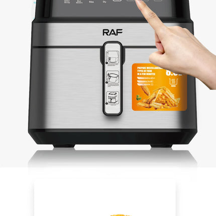 Friteuse à air chaud électrique multifonctionnelle 6,5 L, sans huile, écran tactile, numérique intelligent, circulation d'air chaud à 360°