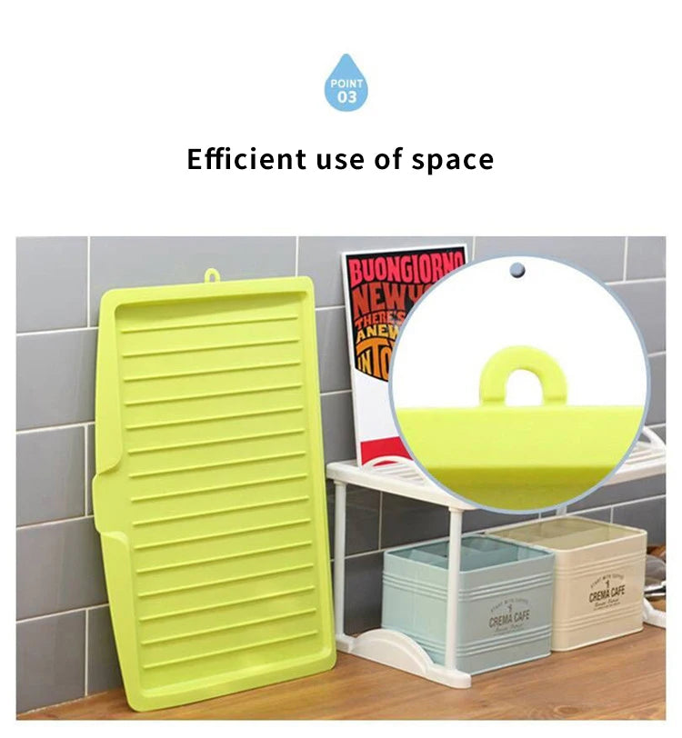 Égouttoir de cuisine en silicone, plateau égouttoir à vaisselle, grand égouttoir pour évier, organisateur de plan de travail, égouttoir pour vaisselle de cuisine