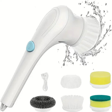 Brosse à vaisselle électrique multifonction 5 en 1 pour la cuisine, le bain, les canalisations et la salle de bain