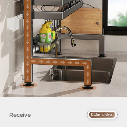 Égouttoir à vaisselle double couche pour évier de cuisine, étagère de rangement pour vaisselle, égouttoir multifonctionnel, accessoires de rangement pour plan de travail