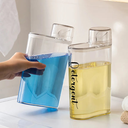 Bouteille distributrice de lessive transparente avec réservoir fermé