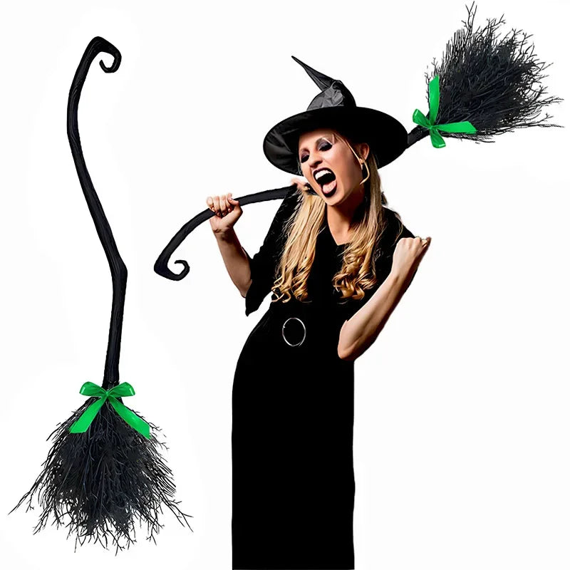 Halloween Witch Broom, Wizard Witch Flying Broomstick , Witch Halloween Broom Props, For Cosplay Costume Party Decorations   5.0