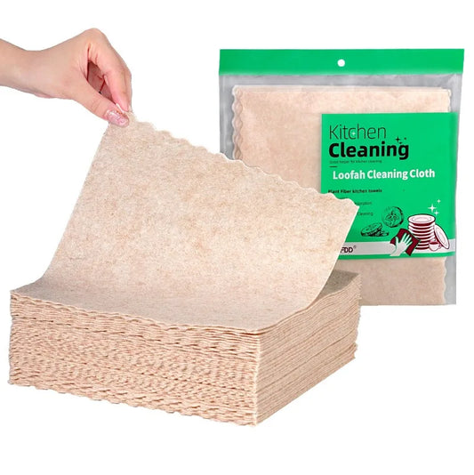 10 pcs Natural Loofah Cellulose Dishcloths for Kitchen Reusable Compostable Loofah Cellulose Cleaning Cloth Dish Cloths Towels