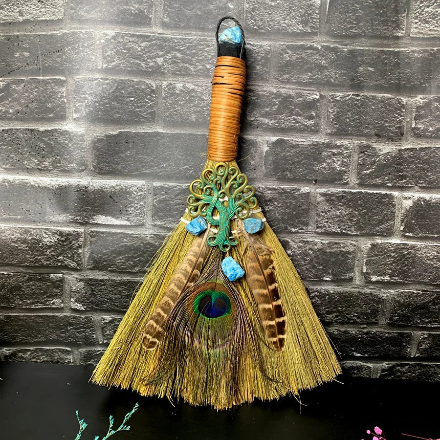Mystical Witch Broom – Spiritual Cleansing &amp; Altar Decoration