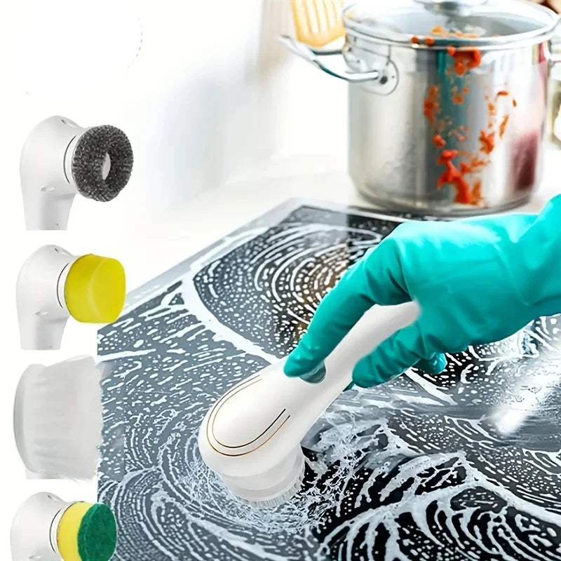 Five in One Multifunctional Electric Cleaning Brush for Bathroom Washing and Kitchen Cleaning Tools