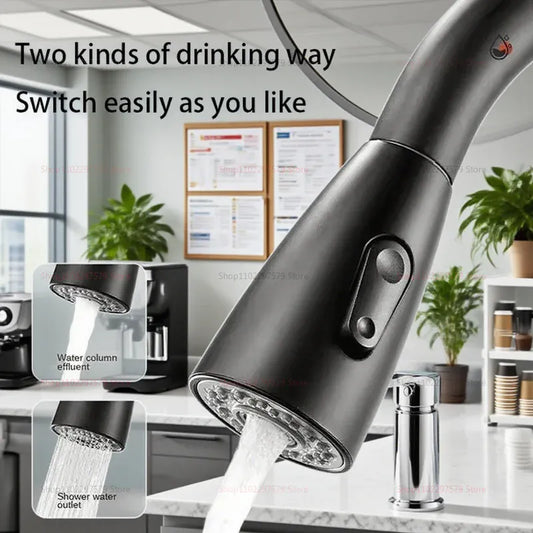 2025 New Stainless Steel Kitchen Faucet Pull Out Sink Mixer Tap with 360 Swivel Spray Head Single Hole Durable Easy Install